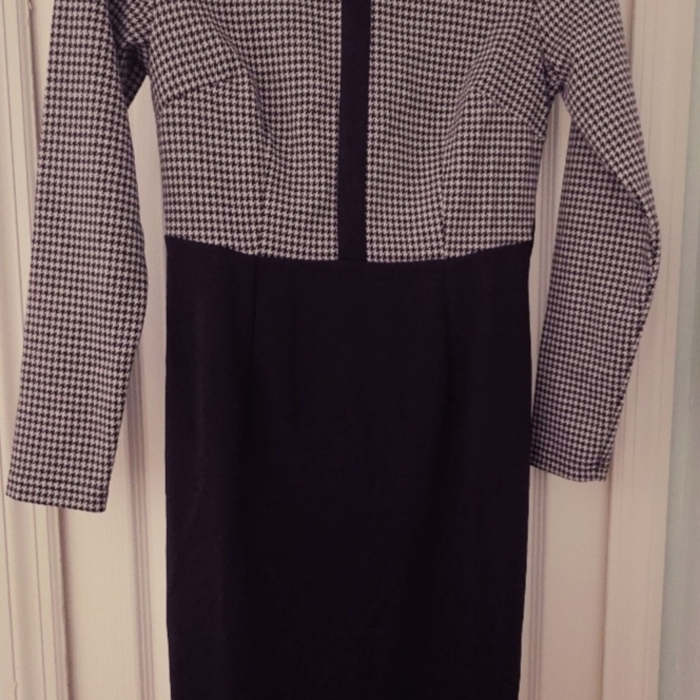 Allegra K Black and White Long Sleeve Dress